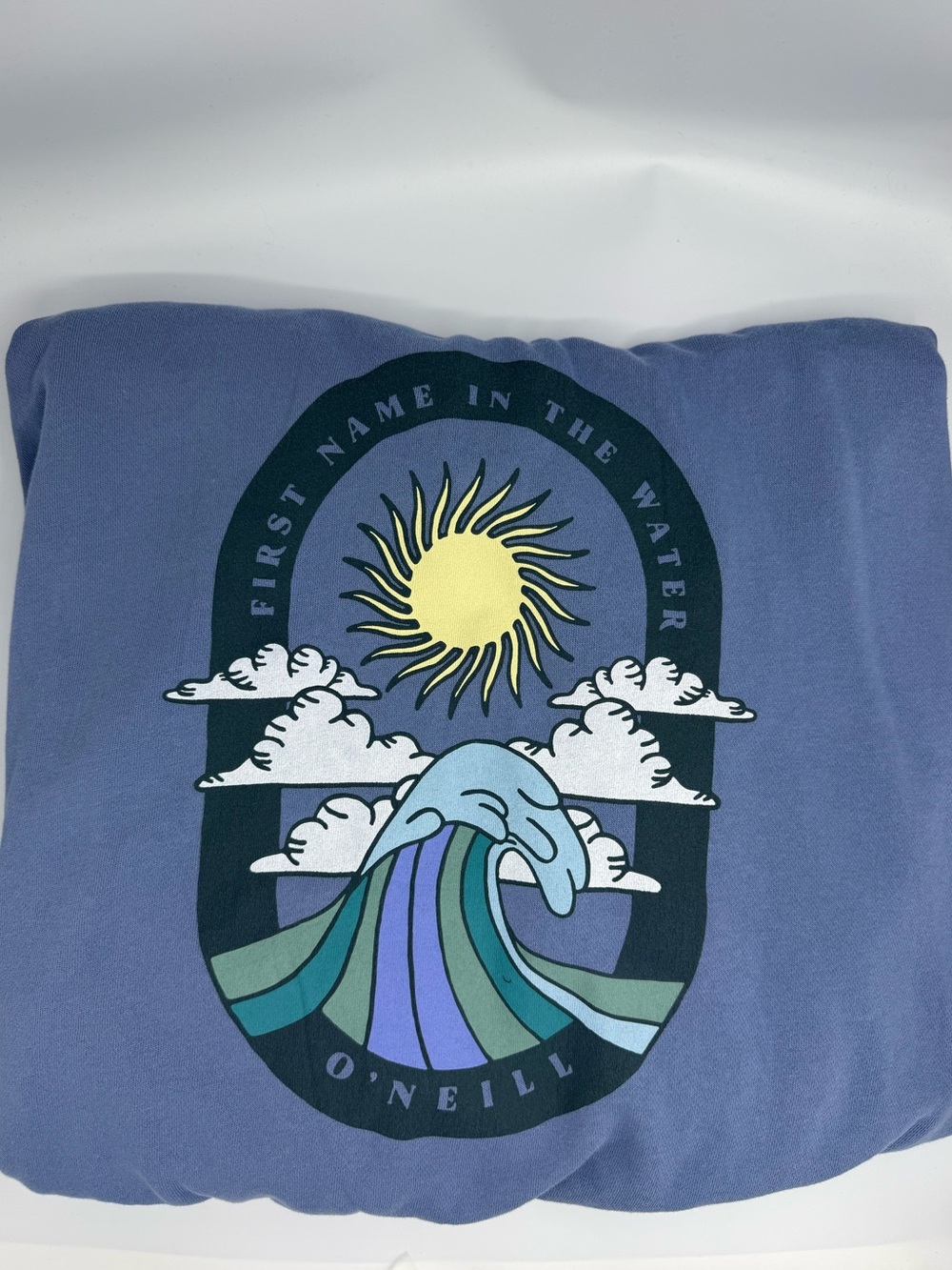O'Neill Blue Graphic Sun & Wave zip up sweatshirt